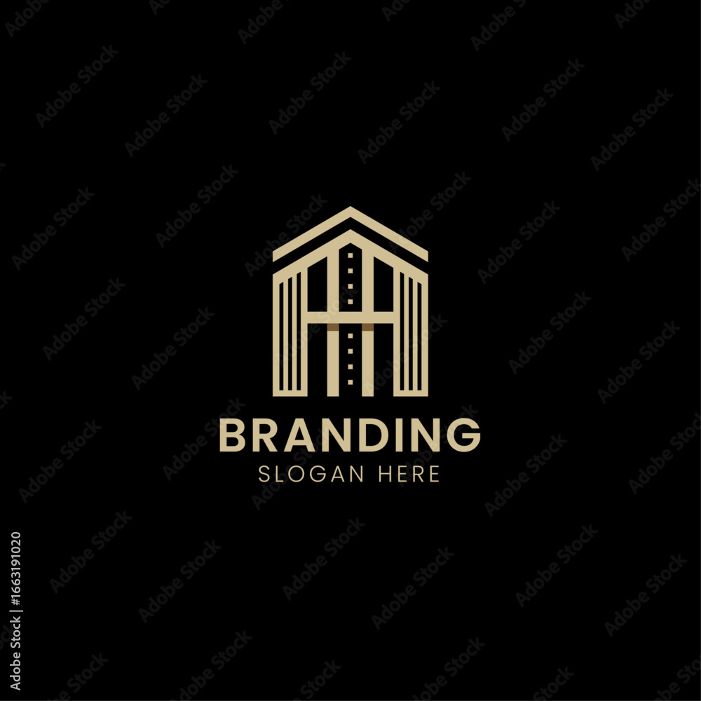 Fototapeta premium Simple minimalist branding home company logo