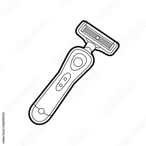 A black and white electric razor illustration line art of a coloring page
