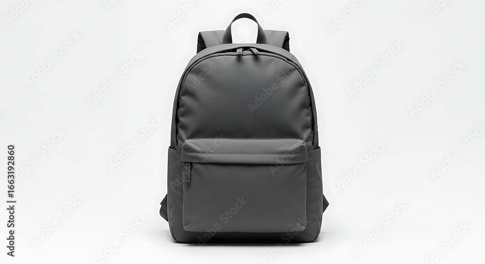 Fototapeta premium Stylish and Minimalist Gray Backpack Isolated on a Clean White Background