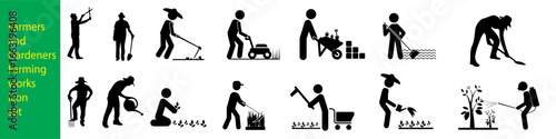 Farming works and gardeners gardening. 