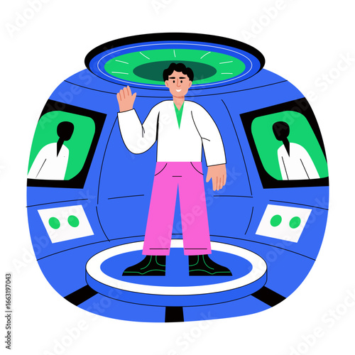 A flat style illustration representing streaming