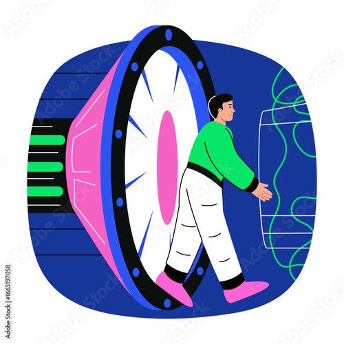 A flat style illustration representing portal