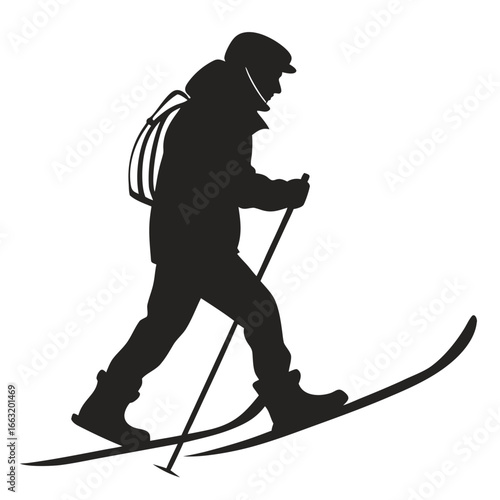 Person snowshoeing silhouette