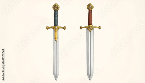 Two swords, different hilts