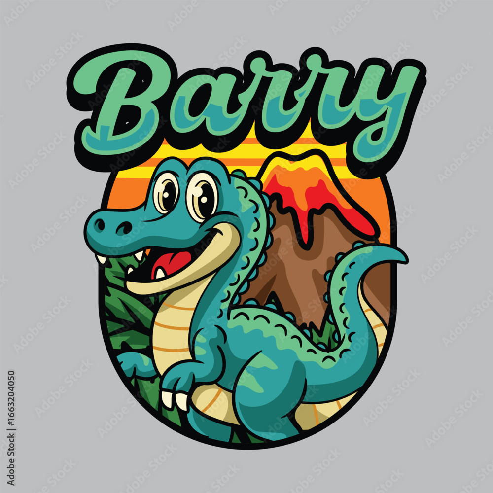 Fototapeta premium Baryonyx Dinosaur Cartoon character illustration
