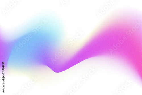 Abstract purple, yellow blurred gradient flowing wave form with grain texture, isolated pink dust PNG. Iridescent smooth noise design element, transparent background. Aesthetic granulated decoration.