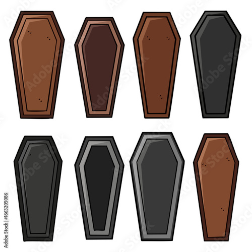 Illustration of a simple coffin on white background silhouette