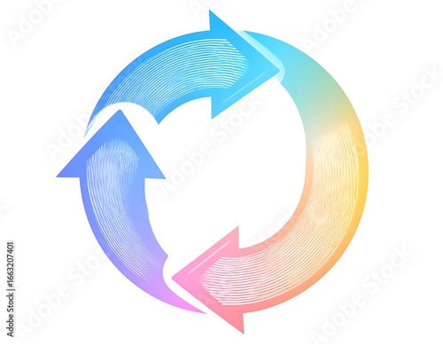 Colorful circular arrows