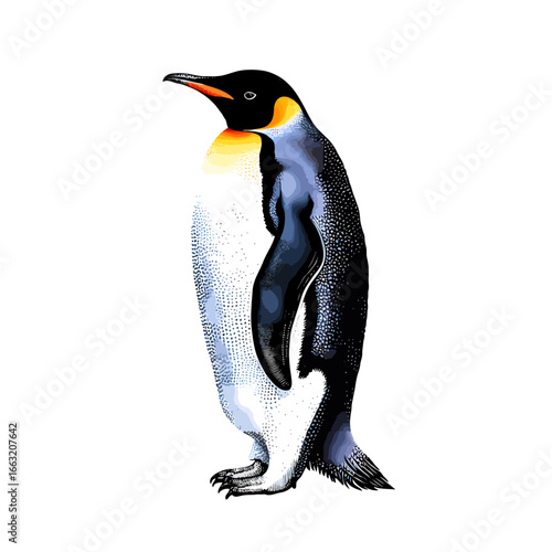 Hand drawn emperor penguin