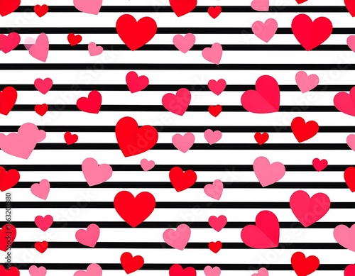 Hearts on stripes