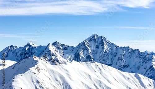 Wallpaper Mural Snowy mountain range under a clear blue sky Torontodigital.ca