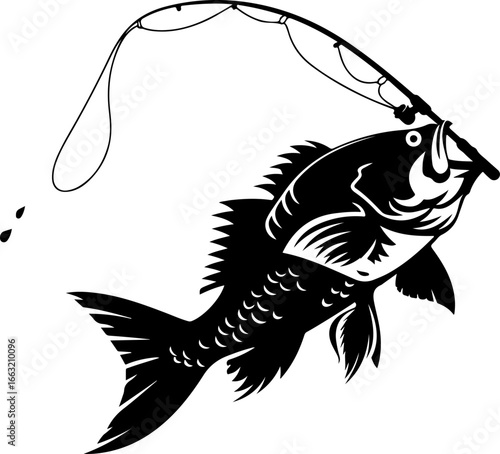 "Dynamic Spearfishing Fish Logo"