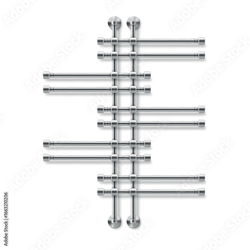 Heated towel rail design featuring sleek lines and functional aesthetics for modern bathrooms
