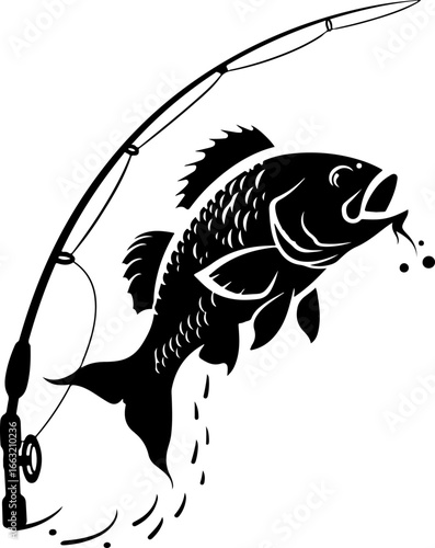 "Dynamic Spearfishing Fish Logo"