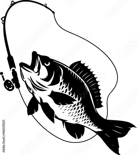 "Dynamic Spearfishing Fish Logo"