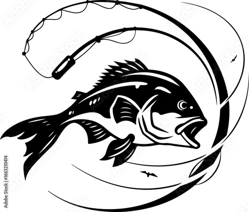"Dynamic Spearfishing Fish Logo"