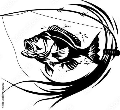 "Dynamic Spearfishing Fish Logo"