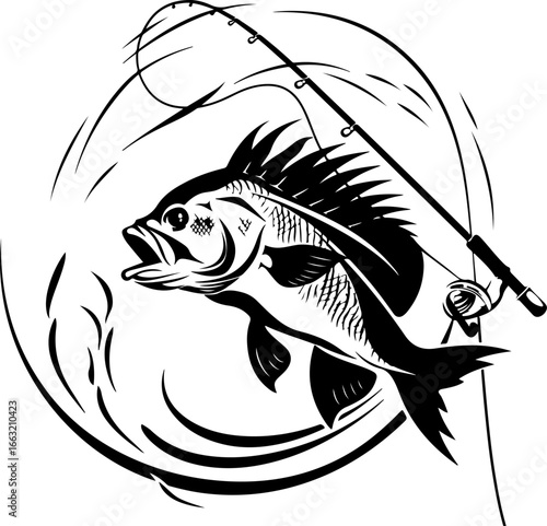 "Dynamic Spearfishing Fish Logo"