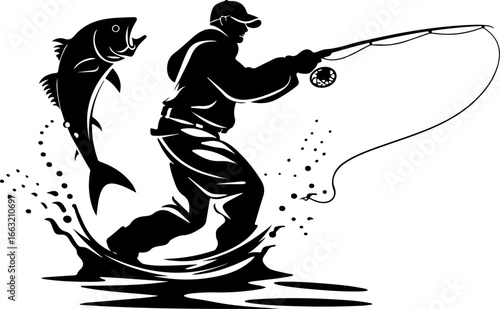 "Dynamic Spearfishing Fish Logo"