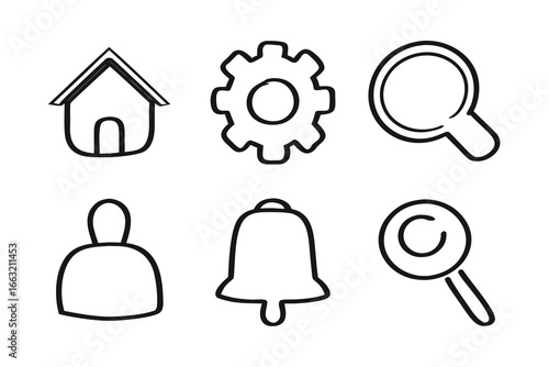 Minimal UI Wireframe Icon Bundle Featuring Modern Design Elements
