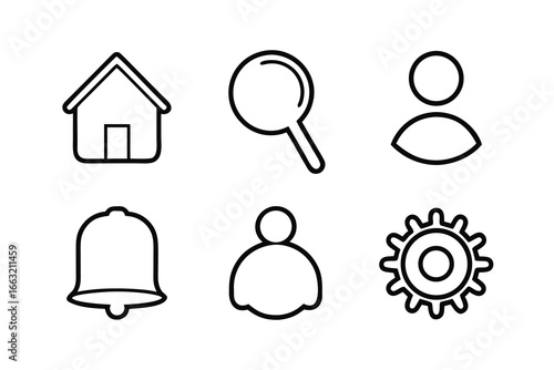 Minimal UI Wireframe Icon Bundle Featuring Modern Design Elements
