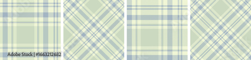 Spring seamless plaid and check pattern set. tartan checkered fabric fashion texture background. 