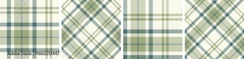 Autumn seamless plaid pattern set. tartan checkered fabric fashion texture background.
