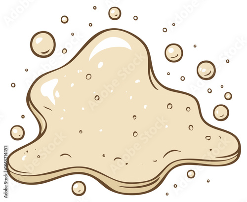 Bubbling yeast dough or fermenting sourdough starter vector illustration