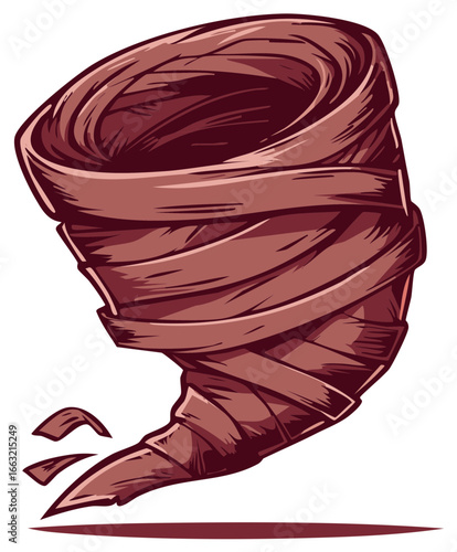 Brown Tornado Graphic Illustration Weather Phenomenon Design Element for Storm and Climate Concepts