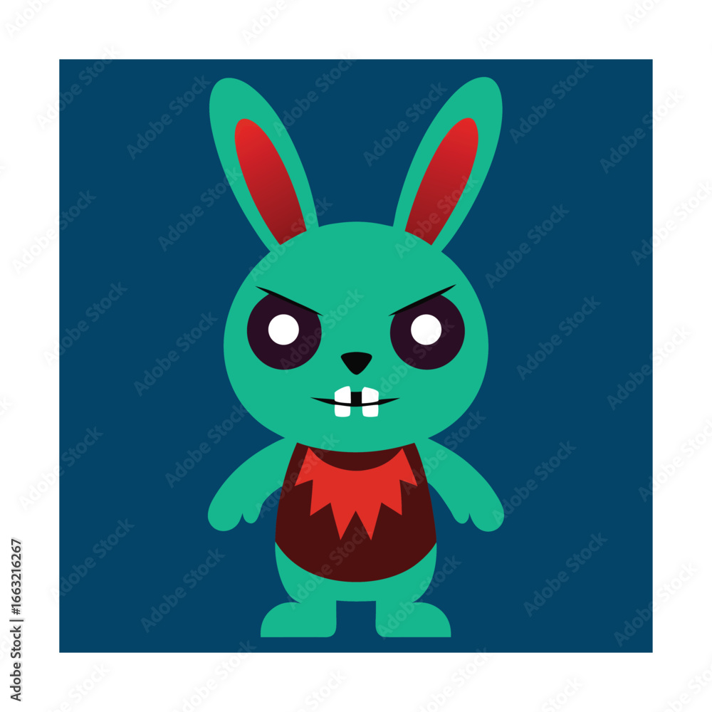 Obraz premium Zombie Rabbit Mascot Character Vector Cartoon Design