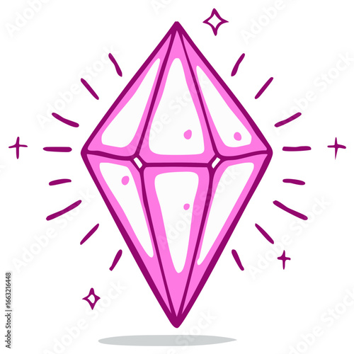 Vibrant Pink Diamond with Sparkle Lines