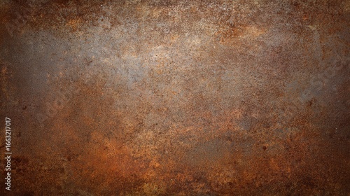 Textured rusty metal surface with orange and brown corrosion patterns showing aging and weathering