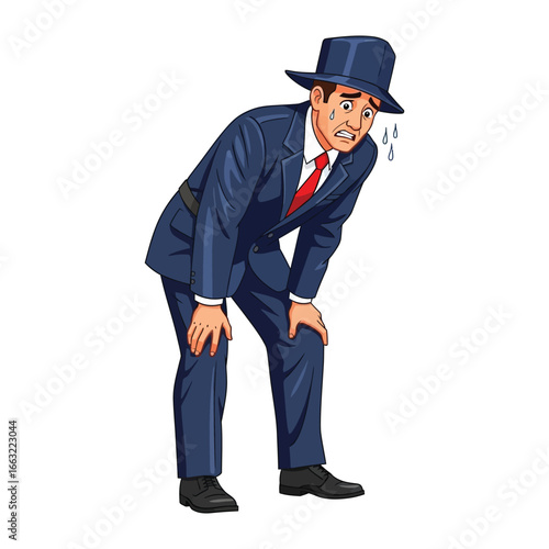 Stressed individual: A person, burdened with the weight of responsibility, appears weary, his gaze lowered, revealing the emotional toll of a challenging situation.