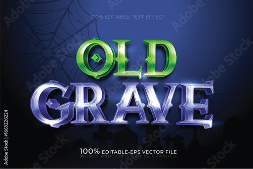old grave editable text effect	