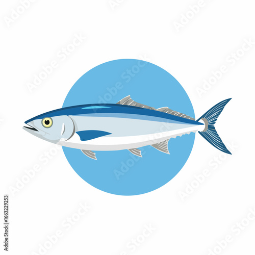 シンプルに描かれた秋刀魚のベクターイラスト