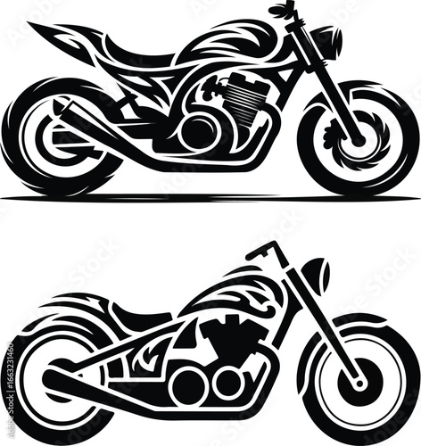 Motorcycle Tribal Style Vector Illustration