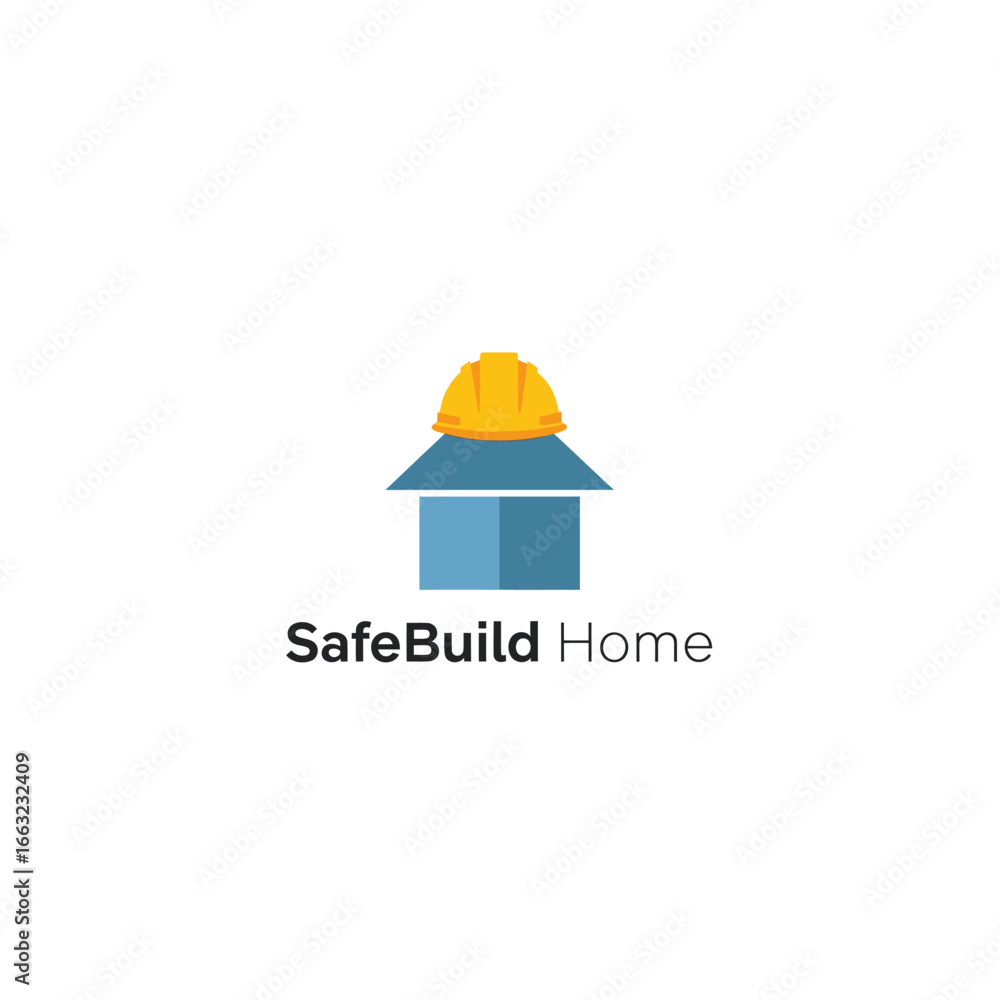 Fototapeta premium A logo for a construction company. A house and hardhat.