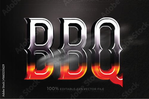 Hot BBQ grill editable text effect