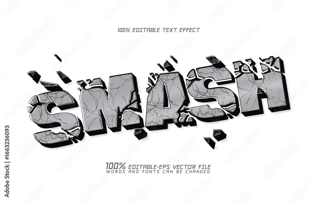 smashed break Text Effect design