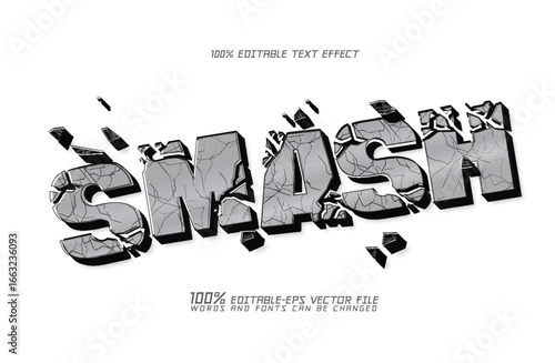 smashed break Text Effect design