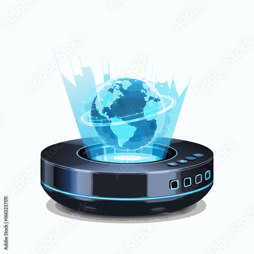 Futuristic Holographic Globe Display Device.