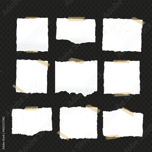 Torn paper with tape, scrapbook