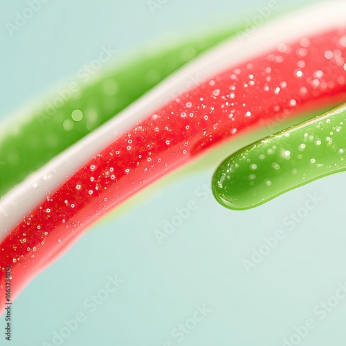 Melted Candy Swirls: Red Green White Glossy Stripes