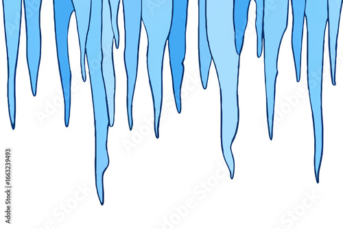 Icicles Hanging Cartoon Illustration

