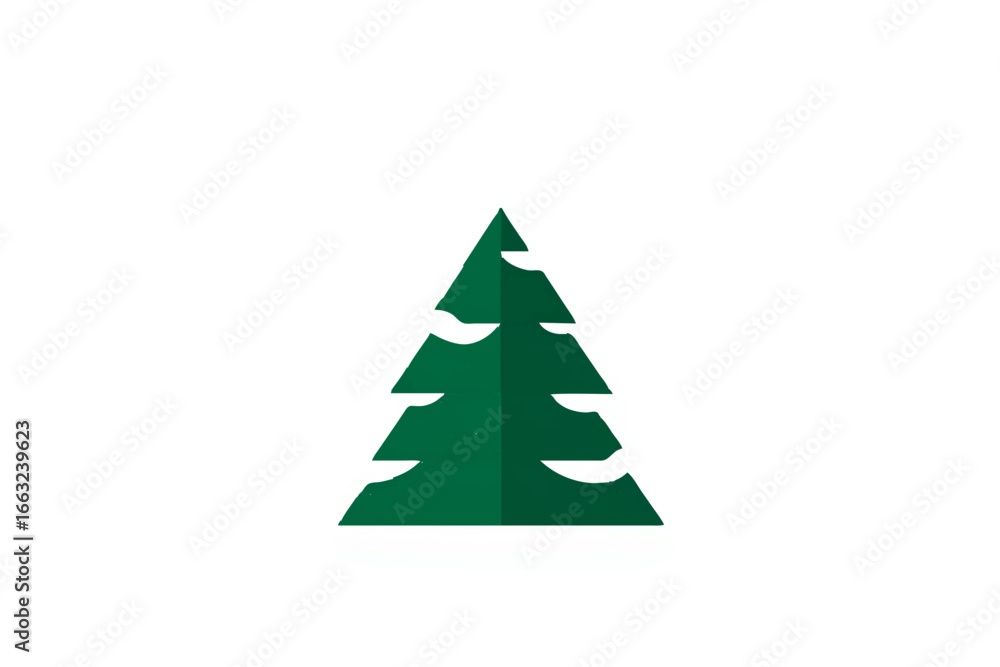 Fototapeta premium Snow Covered Evergreen Tree Illustration