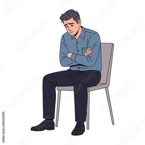 Reflection in Isolation: A person sits alone, lost in somber introspection, the weight of the moment etched across their features.