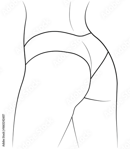hand drawn sketch of a woman butt