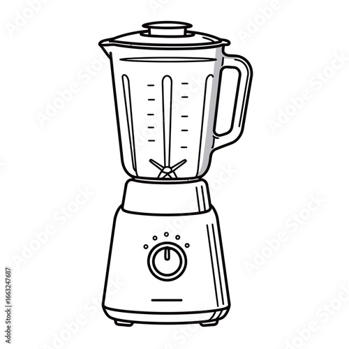 black and white silhouette vector blender on white background