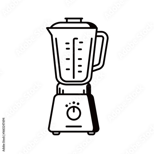 black and white silhouette vector blender on white background