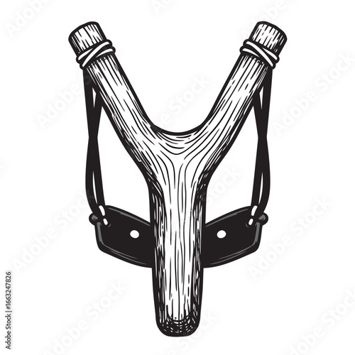 black and white silhouette vector of a catapult
on a white background